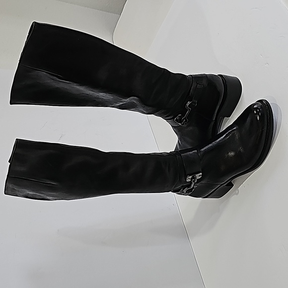 Via Spiga Kali Women's Tall Black  leather riding boots, Size 5.5 low heel - Picture 4 of 13